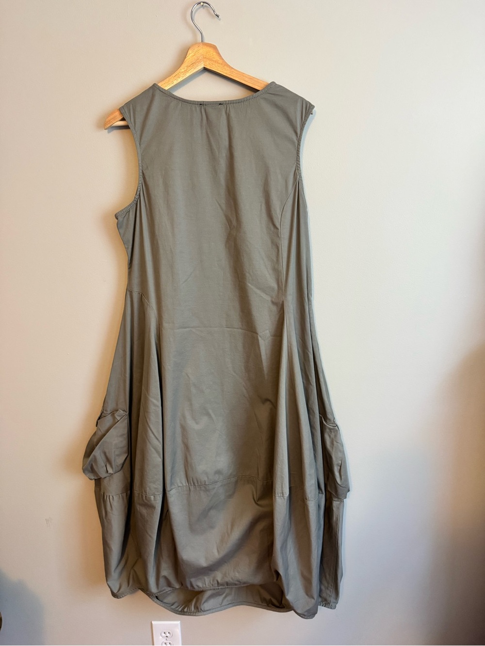 Rundholz Avant-Garde Balloon Cargo Pocket Dress Khaki Gray XL Lagenlook - Picture 7 of 15